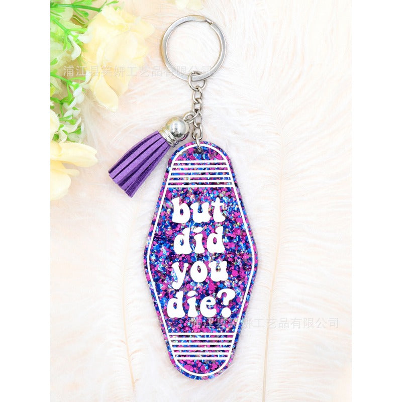 Wholesale Car Room Card Acrylic UV Printing Laser Cutting Keychains